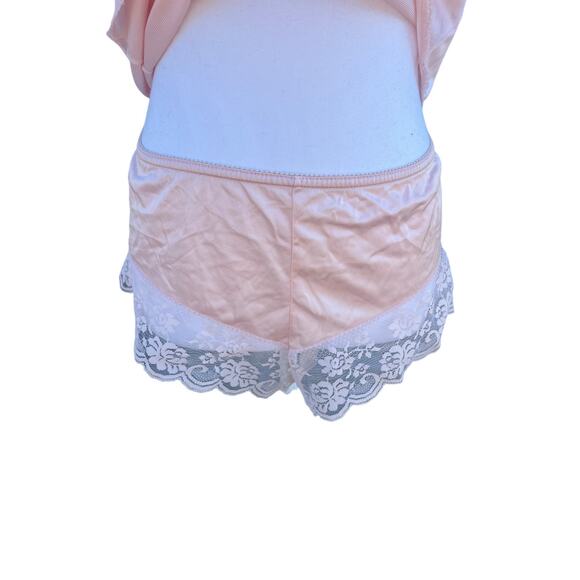 Maidenform Women's Satin Shorts Chantilly Lace Camisole Pink Vintage Size 5/36 - Picture 5 of 9